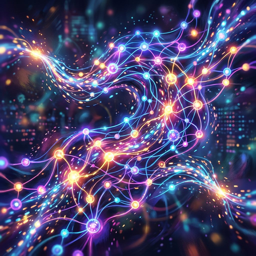 Abstract visualization representing an AI language and text-generation engine