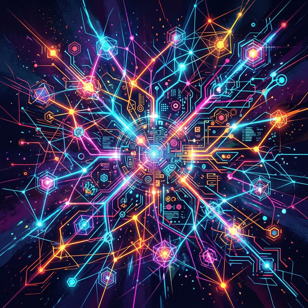 Colorful abstract artwork representing AI image generation output