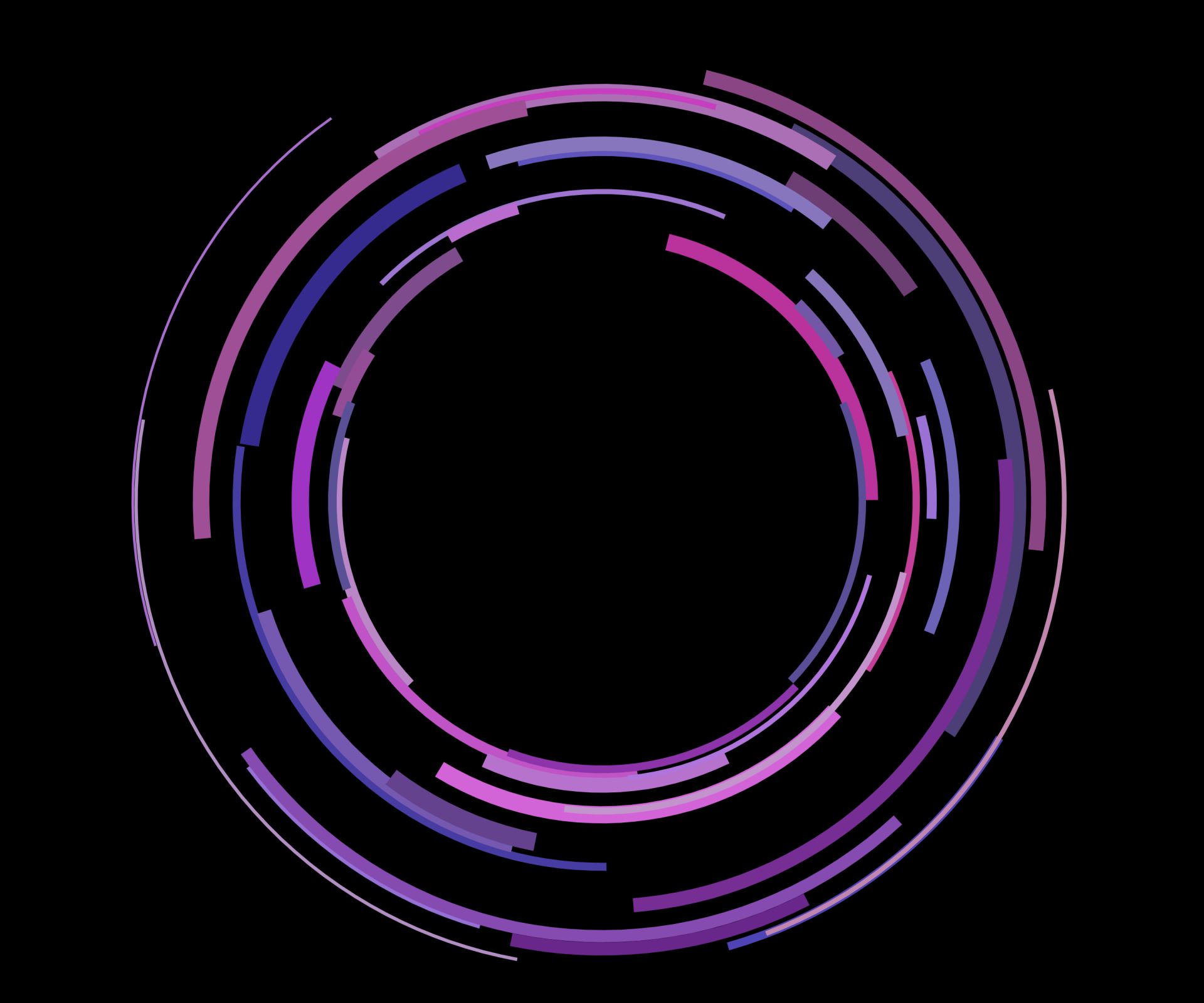 Purple technology circle representing AI data processing